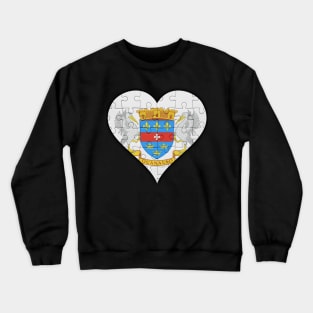 St Barts Jigsaw Puzzle Heart Design - Gift for St Barts With Saint Barthelemy Roots Crewneck Sweatshirt